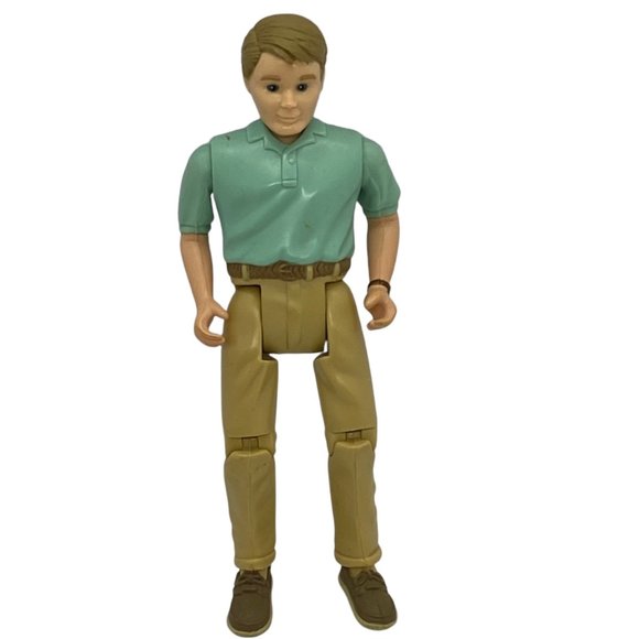 Fisher Price Loving Family Dollhouse Father Figurine with Green Shirt Tan Pants - Picture 1 of 5